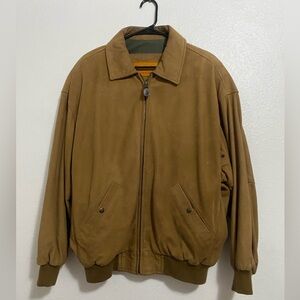 Vintage Timberland Brown Suede Bomber Jacket Size XL